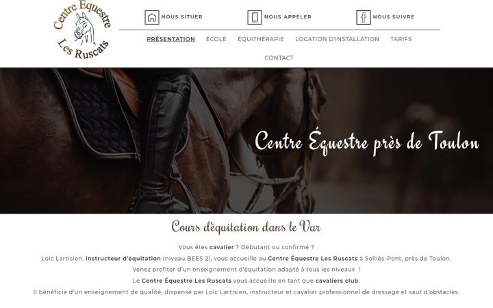Skjermbilde av centre-equestre-les-ruscats.fr