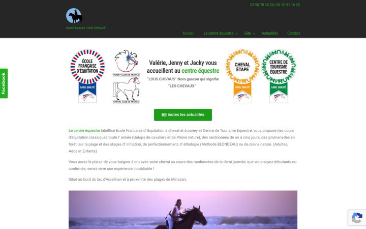 Skjermbilde av centre-equestre-lous-chivaus.fr