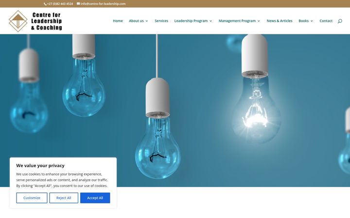 Screenshot of centre-for-leadership.com