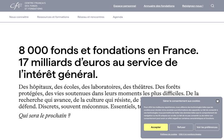 Snímek obrazovky centre-francais-fondations.org