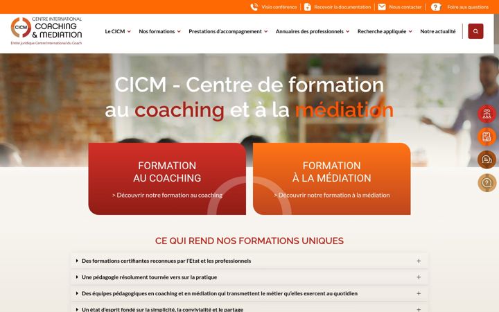 Skjámynd af centre-international-coach.fr