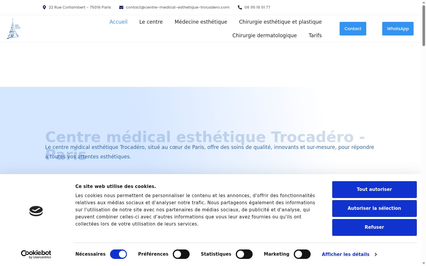 Screenshot of the consent banner shown before any interaction