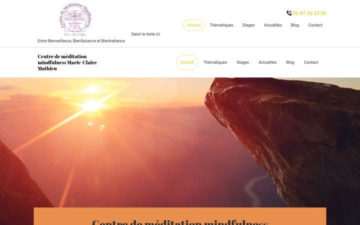 Screenshot of centre-meditation-marie-claire-mathieu.fr