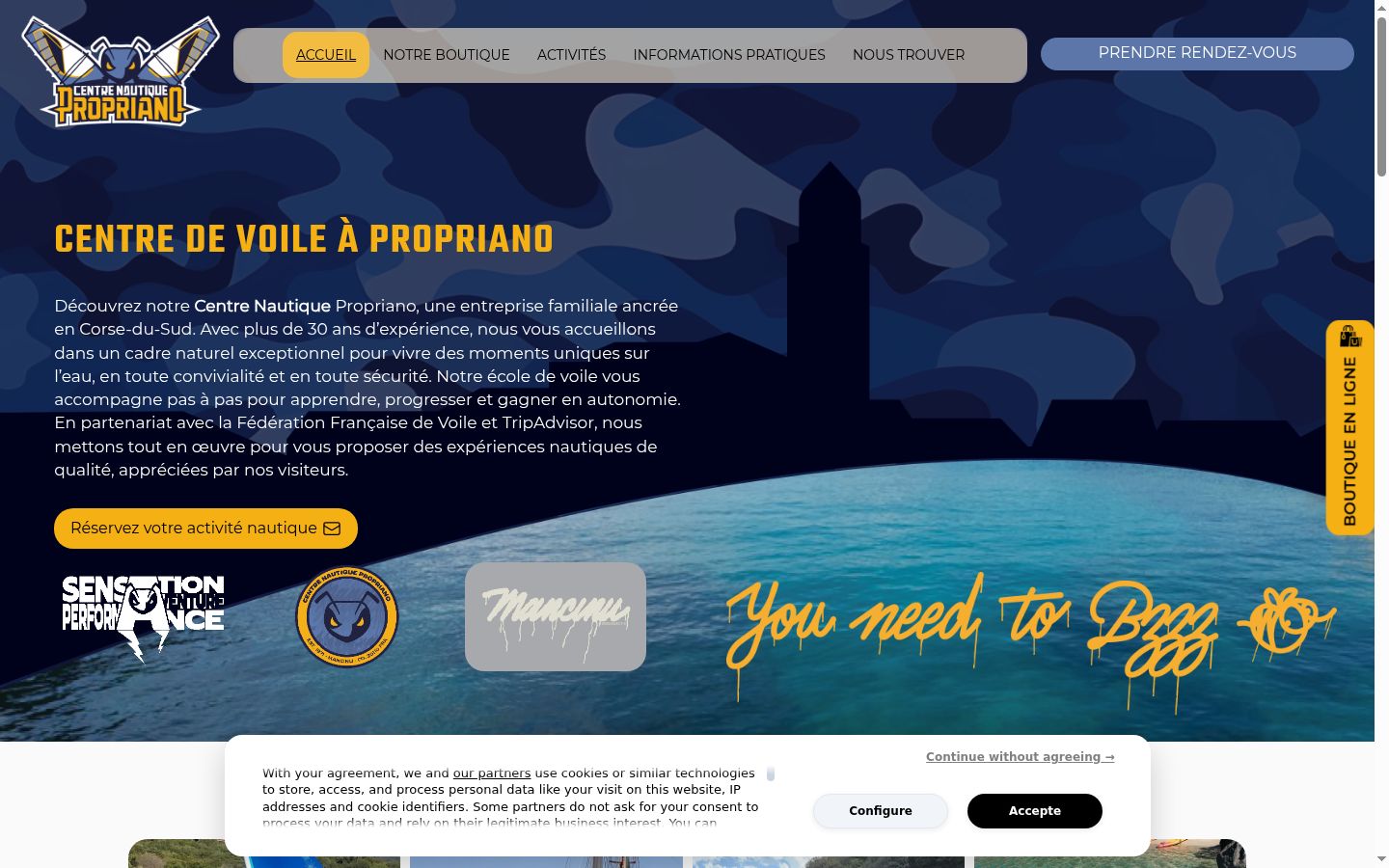 Screenshot of the consent banner shown before any interaction