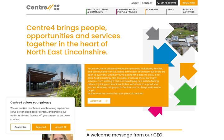 Screenshot von centre4.org.uk
