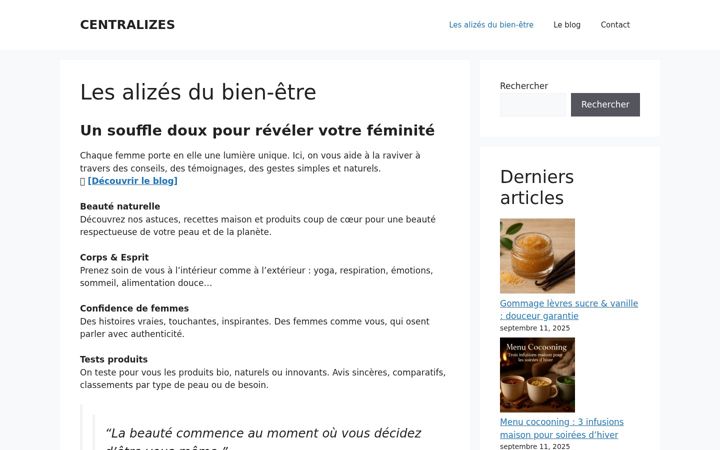 Screenshot ta' centrealizes.fr