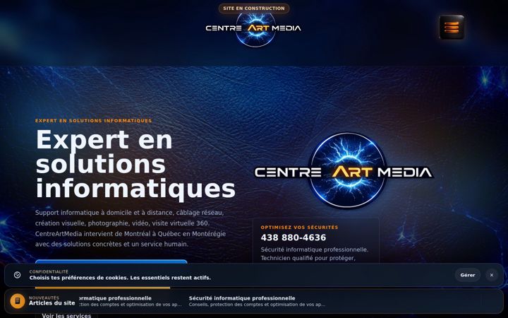 Screenshot of centreartmedia.com