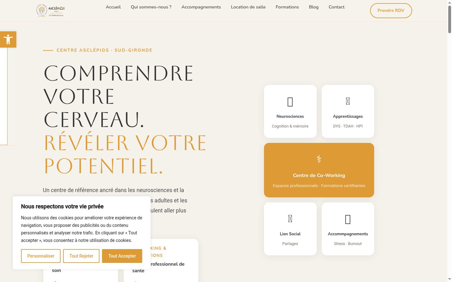 Screenshot of the consent banner shown before any interaction