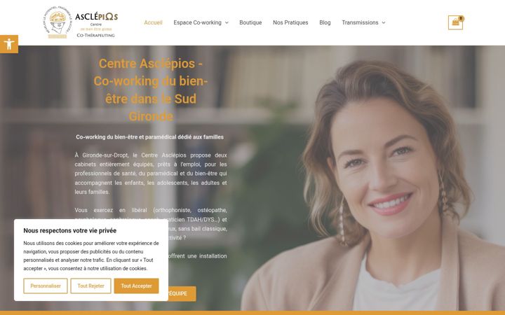 Screenshot of centreasclepios.com