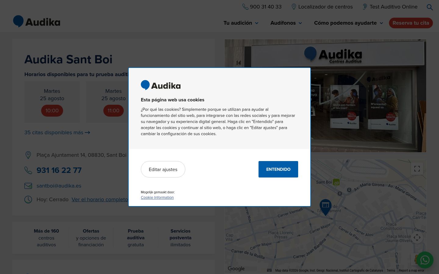 Screenshot of the consent banner shown before any interaction