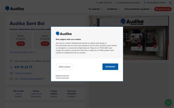 Screenshot of centreauditiullobregat.com