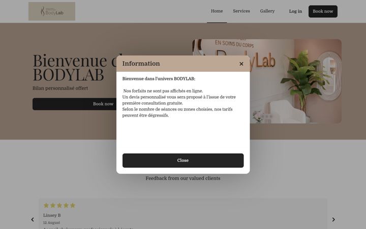 Screenshot ta' centrebodylab.fr