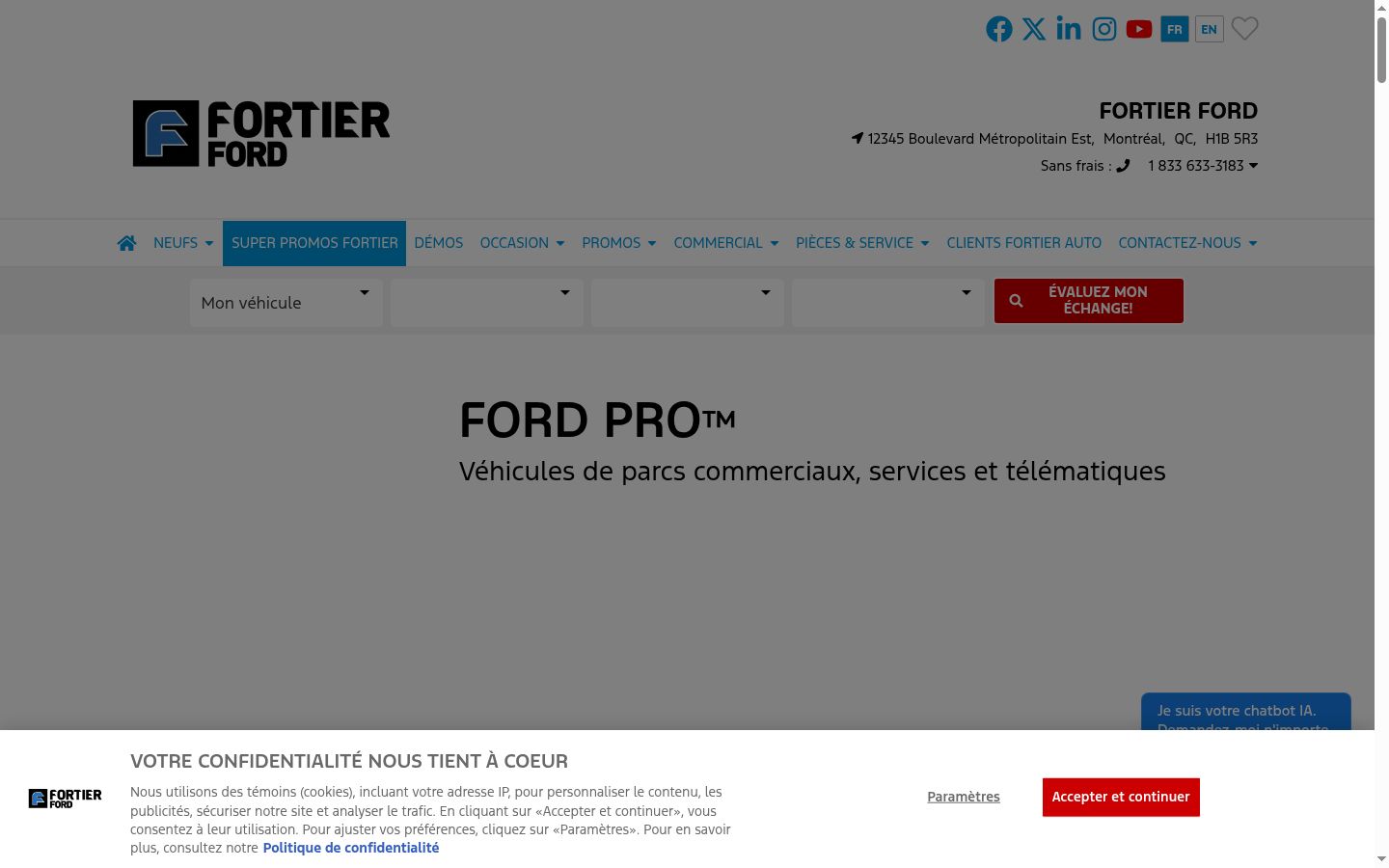 Screenshot of the consent banner shown before any interaction