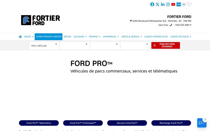 Screenshot of centrecamionscommerciauxfortier.com