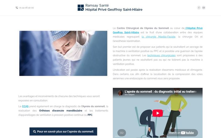 Screenshot van centrechirurgicaldapneedusommeil.fr