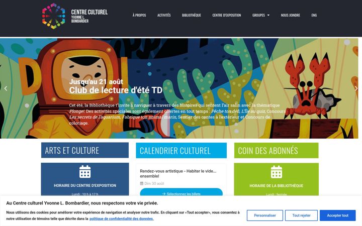 Screenshot of centreculturelbombardier.com