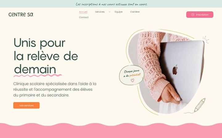 Screenshot of centredapprentissagesa.com