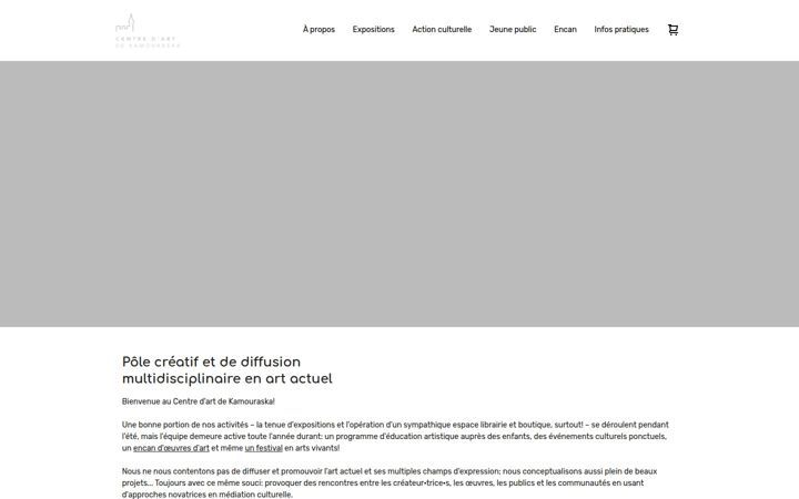 Екранна снимка на centredartkamouraska.ca