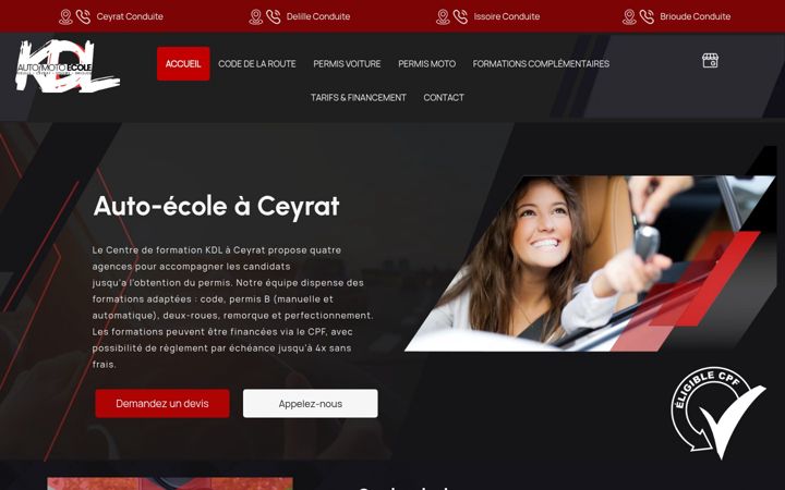 Skjámynd af centredeformationkdl.fr