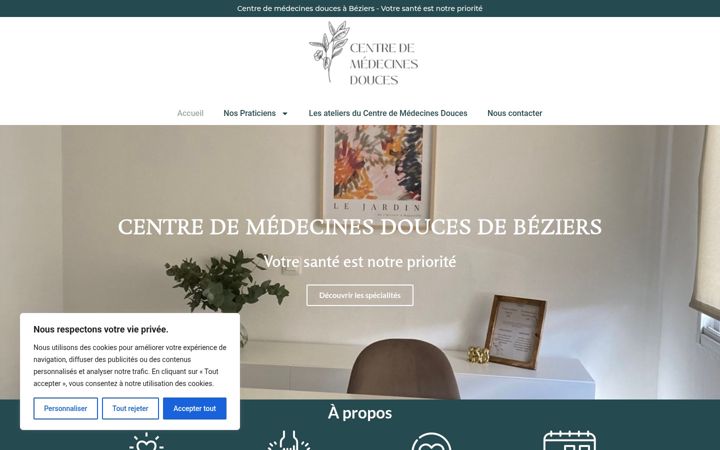 Skjámynd af centredemedecinesdouces.fr