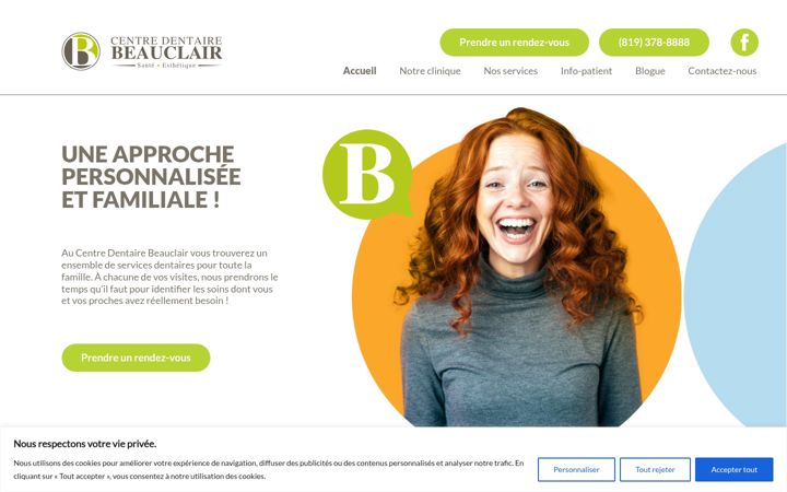 Screenshot of centredentairebeauclair.com