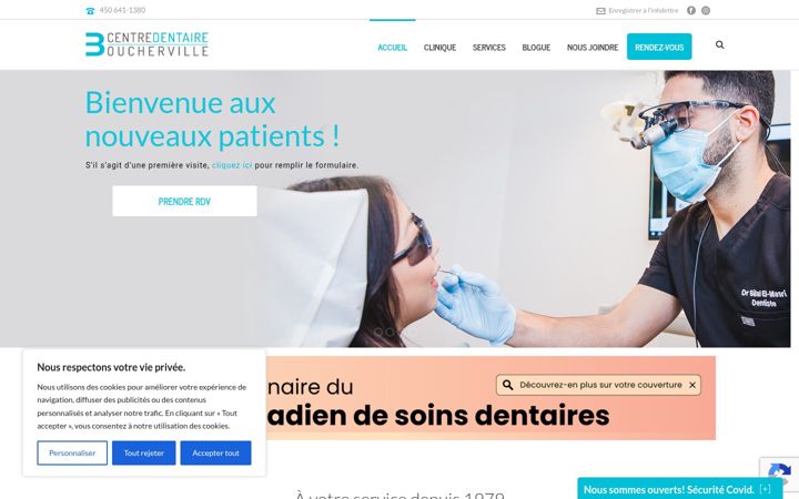 Screenshot of centredentaireboucherville.com