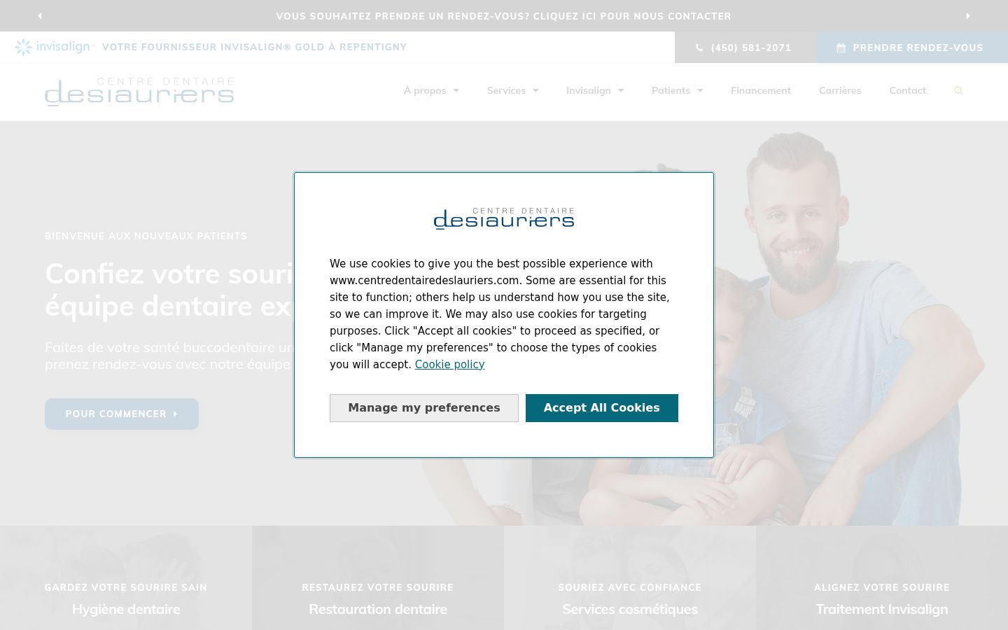 Screenshot of the consent banner shown before any interaction