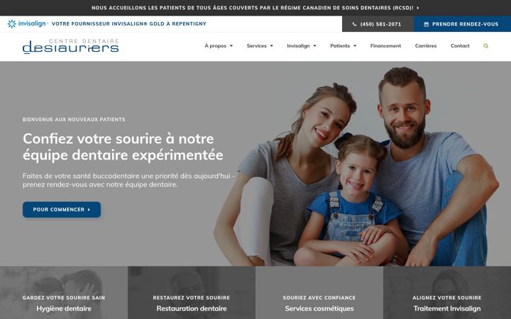 Screenshot of centredentairedeslauriers.com