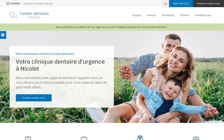 Screenshot of centredentairenicolet.com