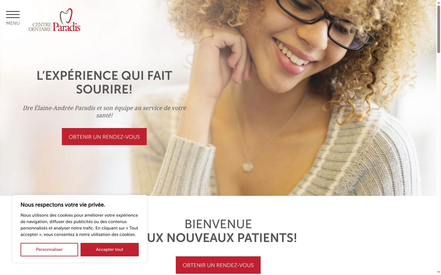 Screenshot of the consent banner shown before any interaction