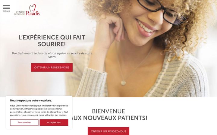 Screenshot of centredentaireparadis.com