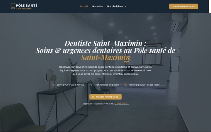 Skjámynd af centredentairesaintmaximin.fr