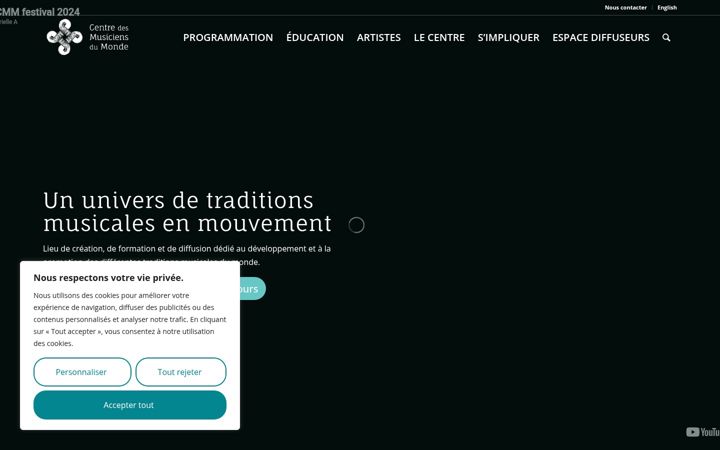 Screenshot of centredesmusiciensdumonde.com