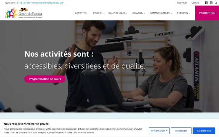 Képernyőkép: centreduplateau.qc.ca
