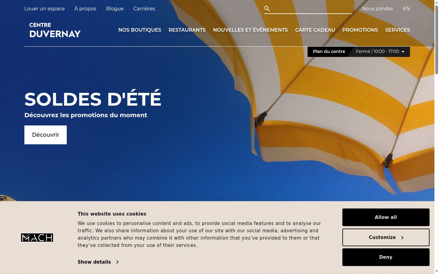 Skärmbild av samtyckesbannern som visades före någon interaktion