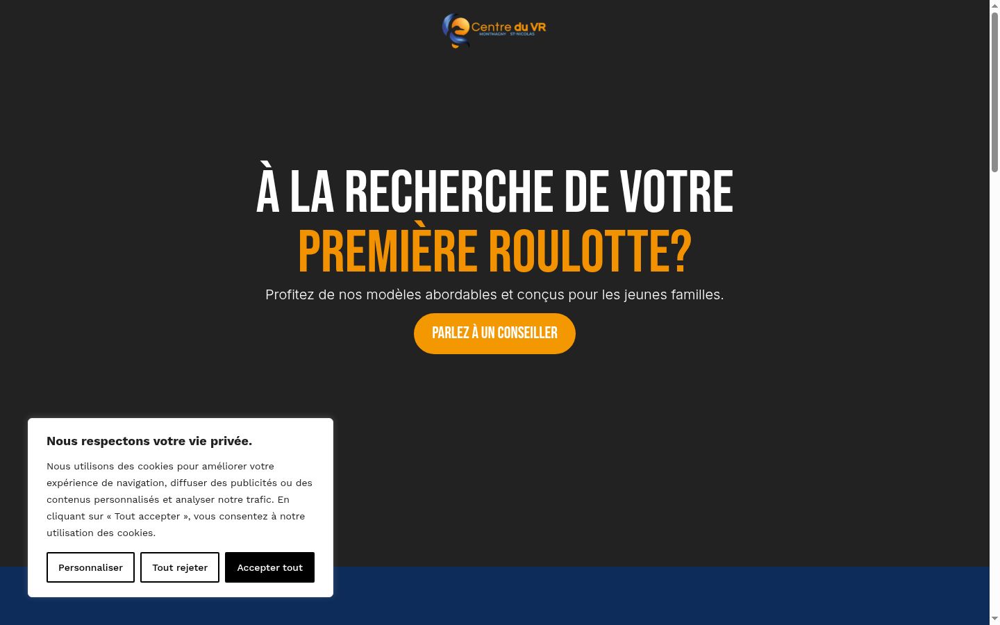 Screenshot of the consent banner shown before any interaction