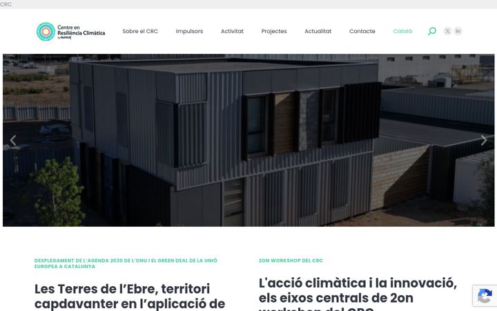 Snímek obrazovky centreenresilienciaclimatica.org