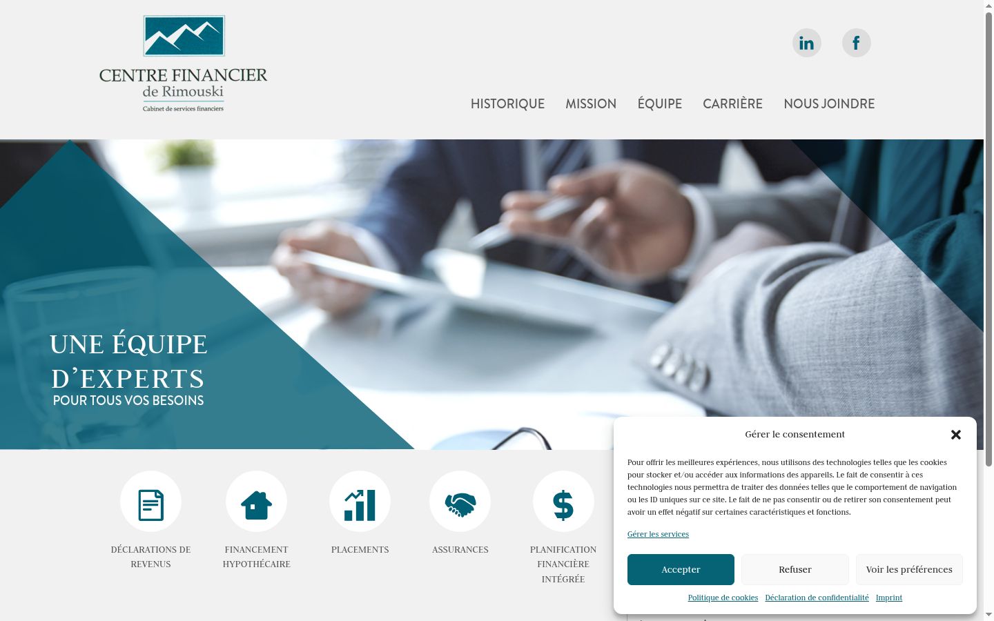 Screenshot of the consent banner shown before any interaction