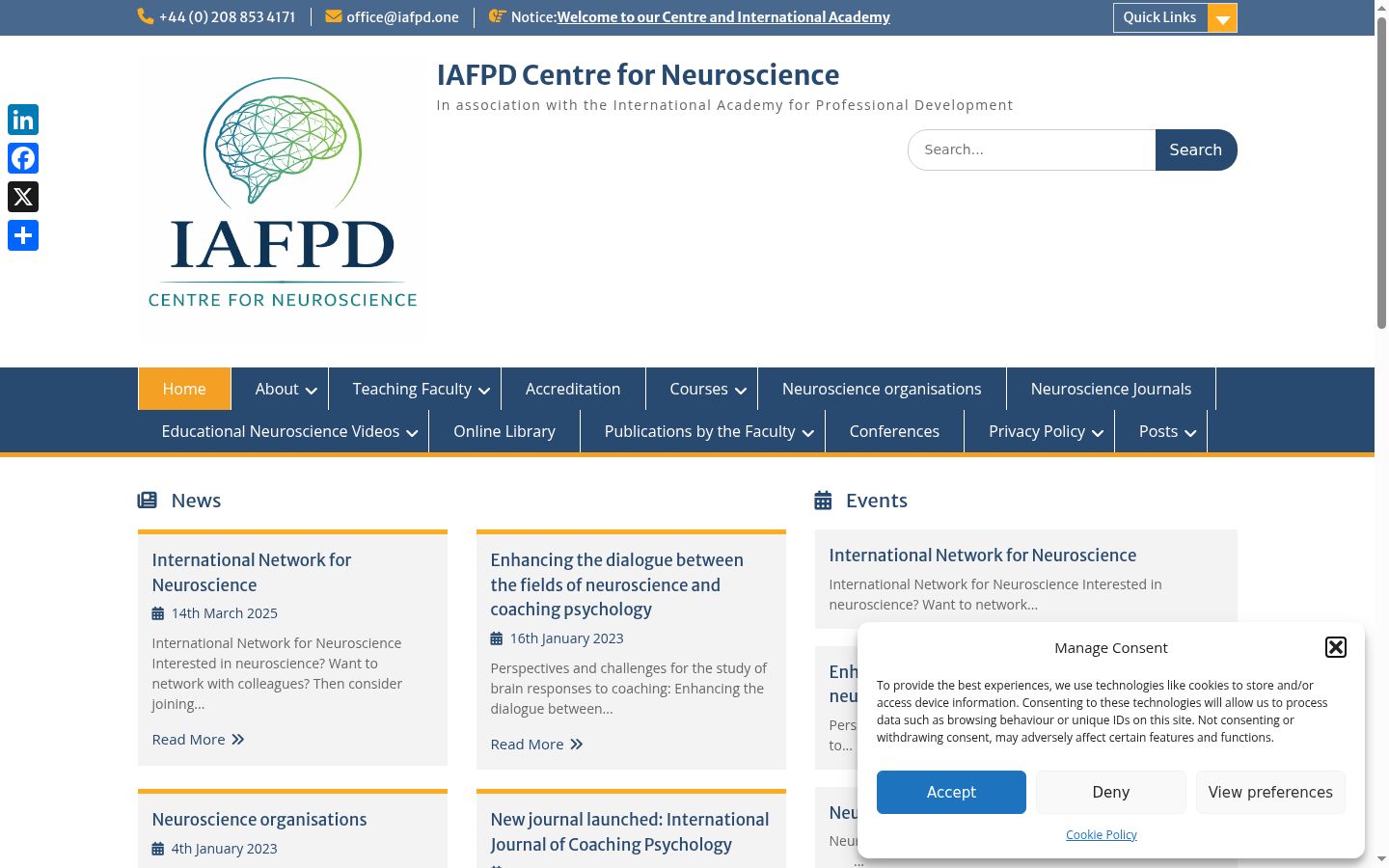 Screenshot of the consent banner shown before any interaction