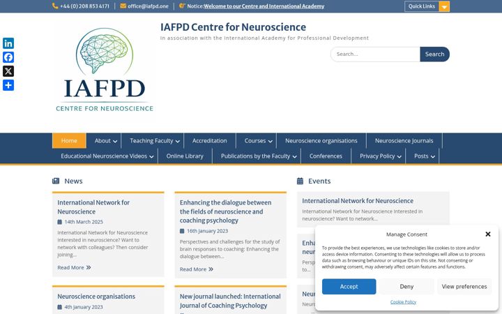 Screenshot of centreforneuroscience.com