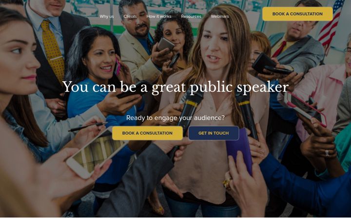 Screenshot of centreforpublicspeaking.com