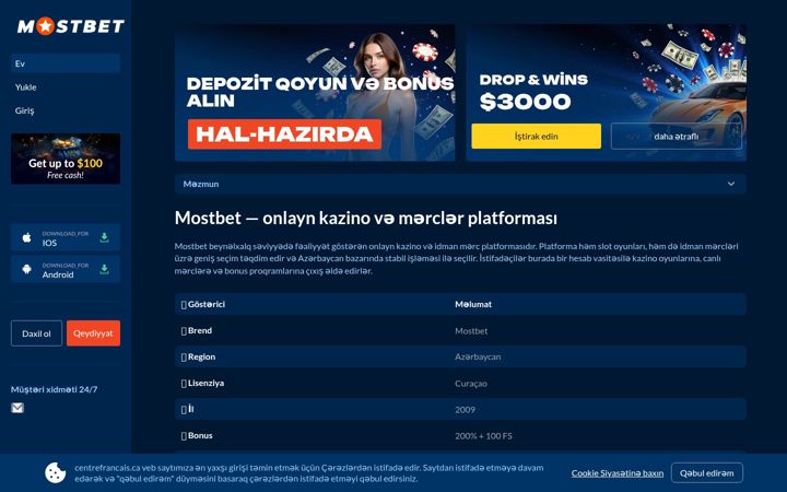 Screenshot of centrefrancais.ca