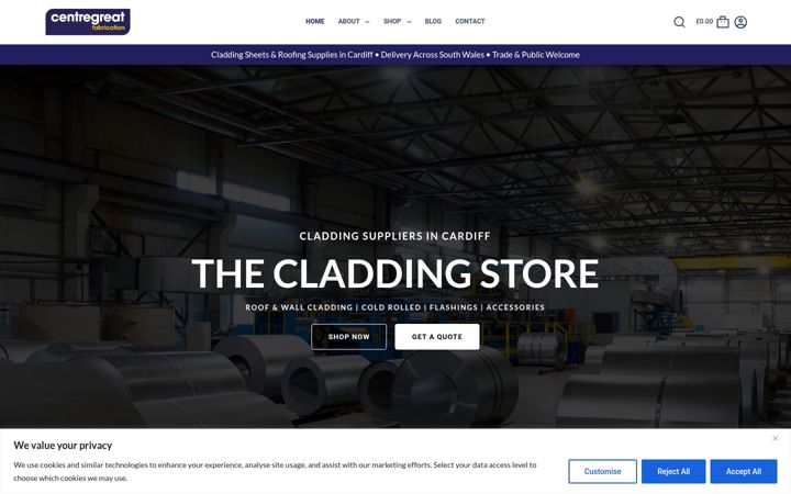 Screenshot von centregreatfabrication.co.uk