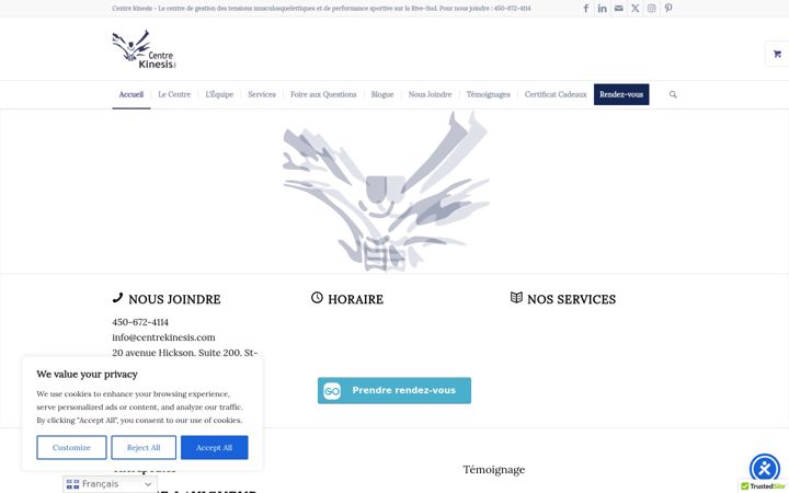 Screenshot of centrekinesis.com