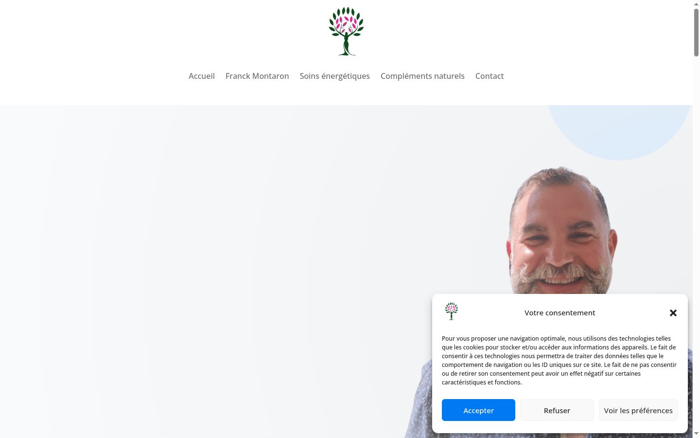 Screenshot of the consent banner shown before any interaction