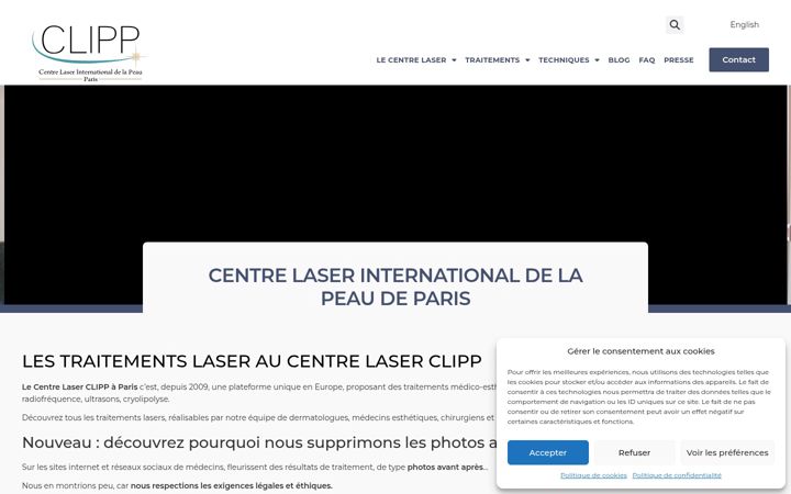 Screenshot of centrelaserclipp.com