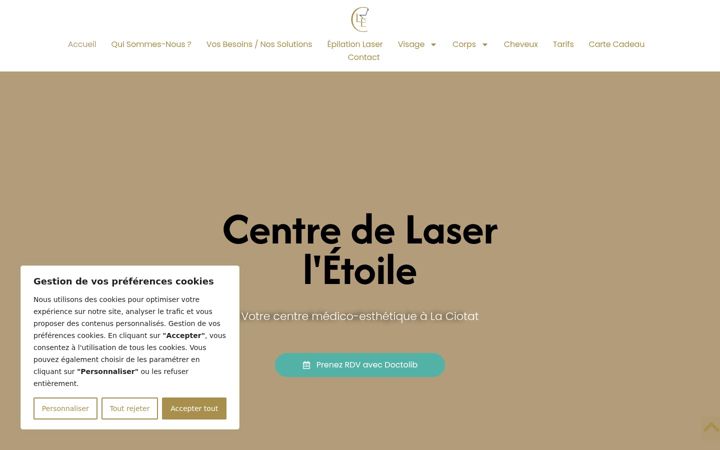 Screenshot ta' centrelaserletoile.fr