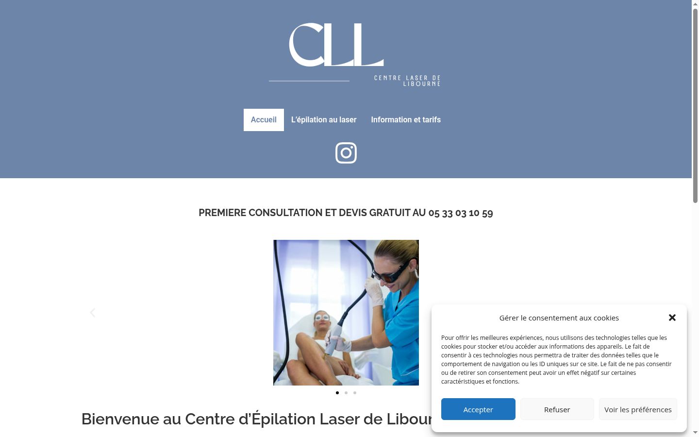Screenshot of the consent banner shown before any interaction