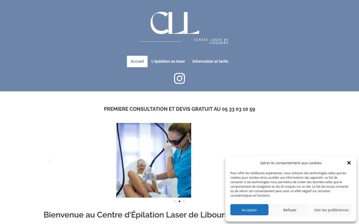 Screenshot of centrelaserlibourne.com