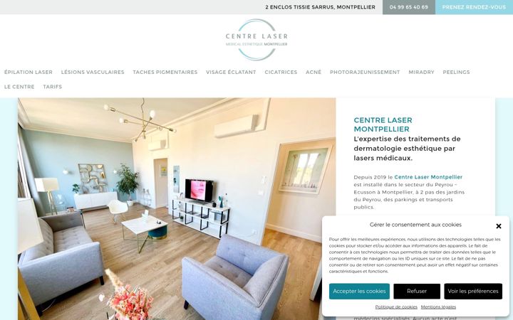Screenshot ta' centrelasermontpellier.fr
